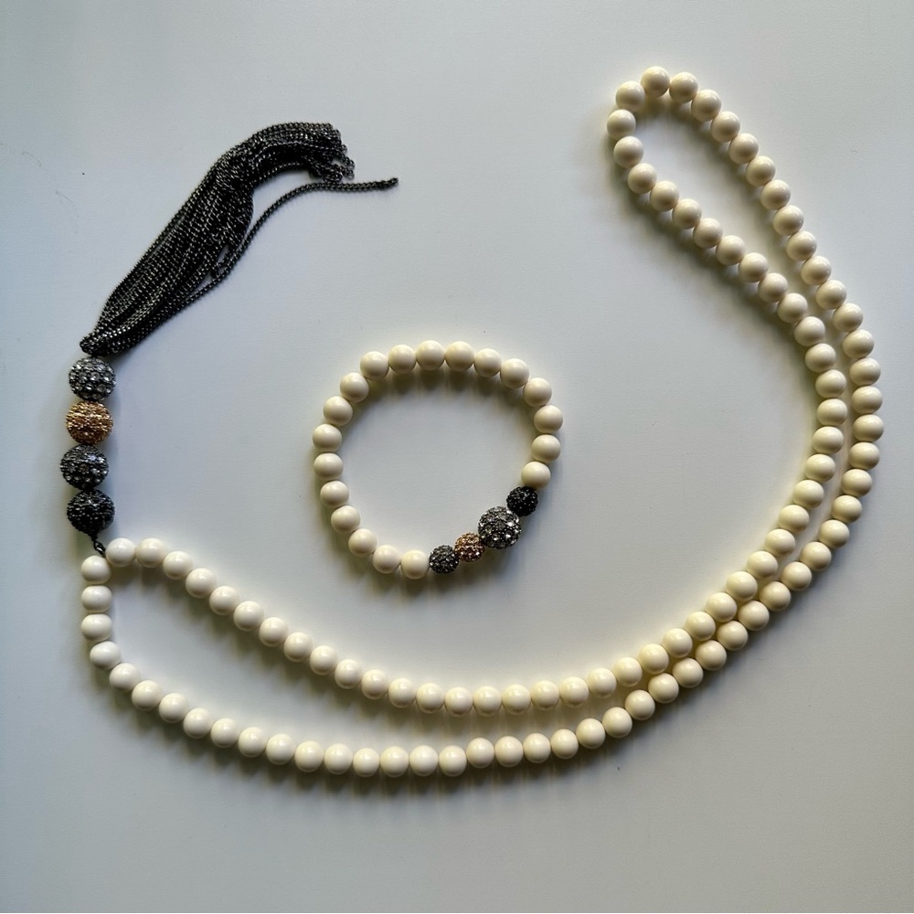 Stella & Dot bracelet and tassled necklace set bundle of 2